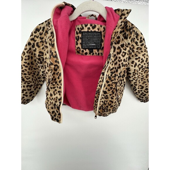Girl's 4T Light Hooded Jacket, Steve Madden Cheetah Print Lined - Picture 3 of 3